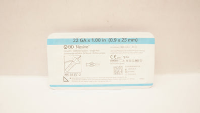 BD 383512 Nexiva Clodsed IV Cath. System - Single Port 22GA x 1.00inch 33Ll/min